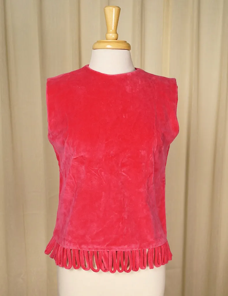 1960s Pink Velvet Loop Top