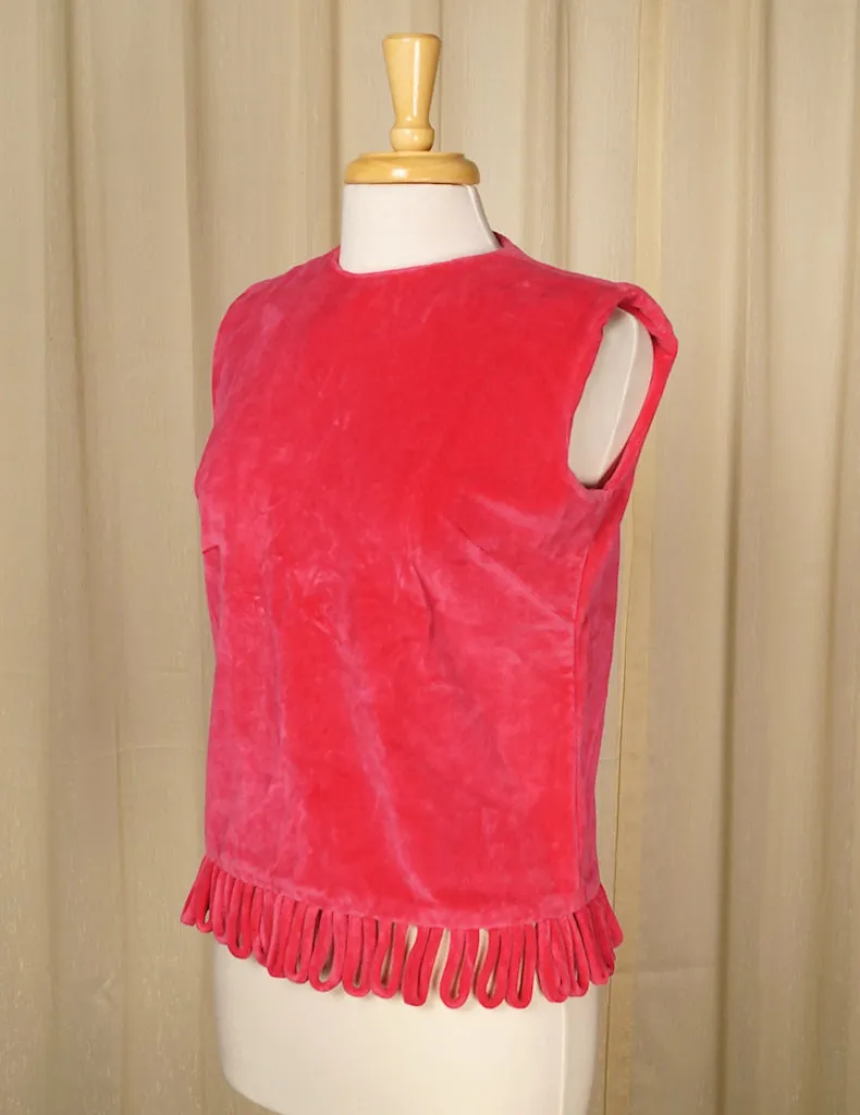 1960s Pink Velvet Loop Top