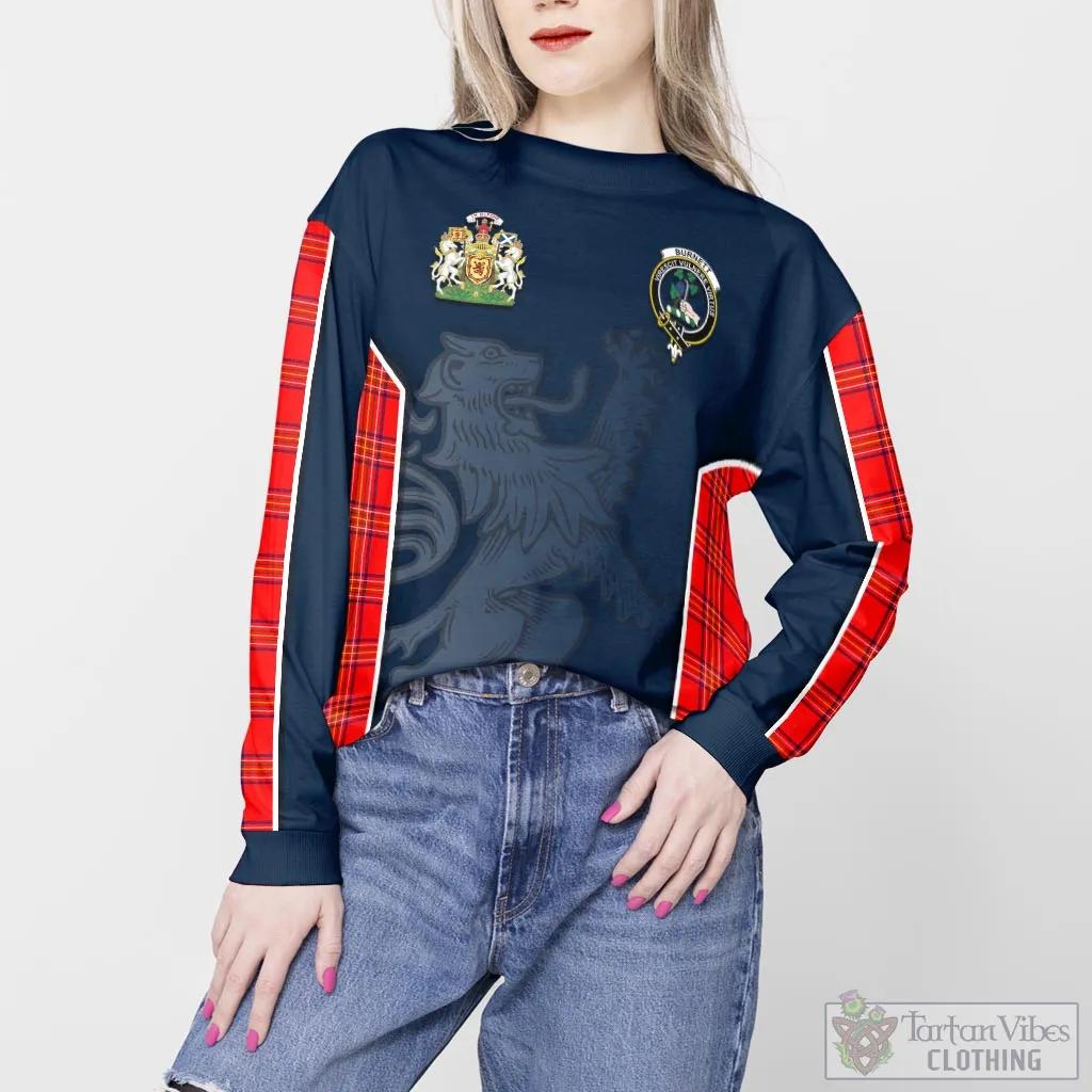 Burnett Modern Tartan Sweater with Family Crest and Lion Rampant Vibes Sport Style