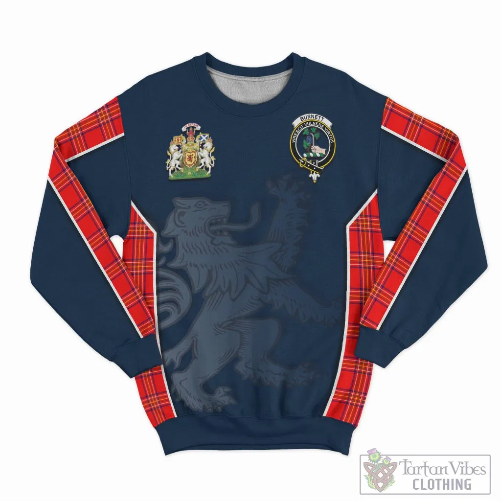Burnett Modern Tartan Sweater with Family Crest and Lion Rampant Vibes Sport Style