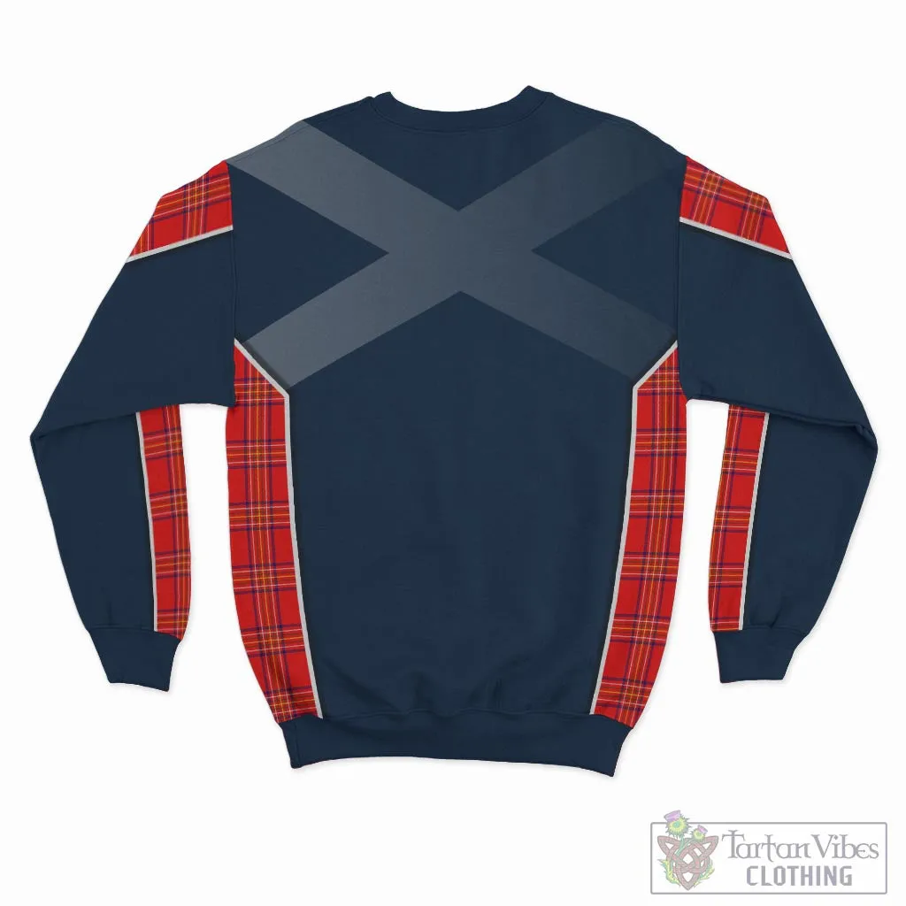 Burnett Modern Tartan Sweater with Family Crest and Lion Rampant Vibes Sport Style