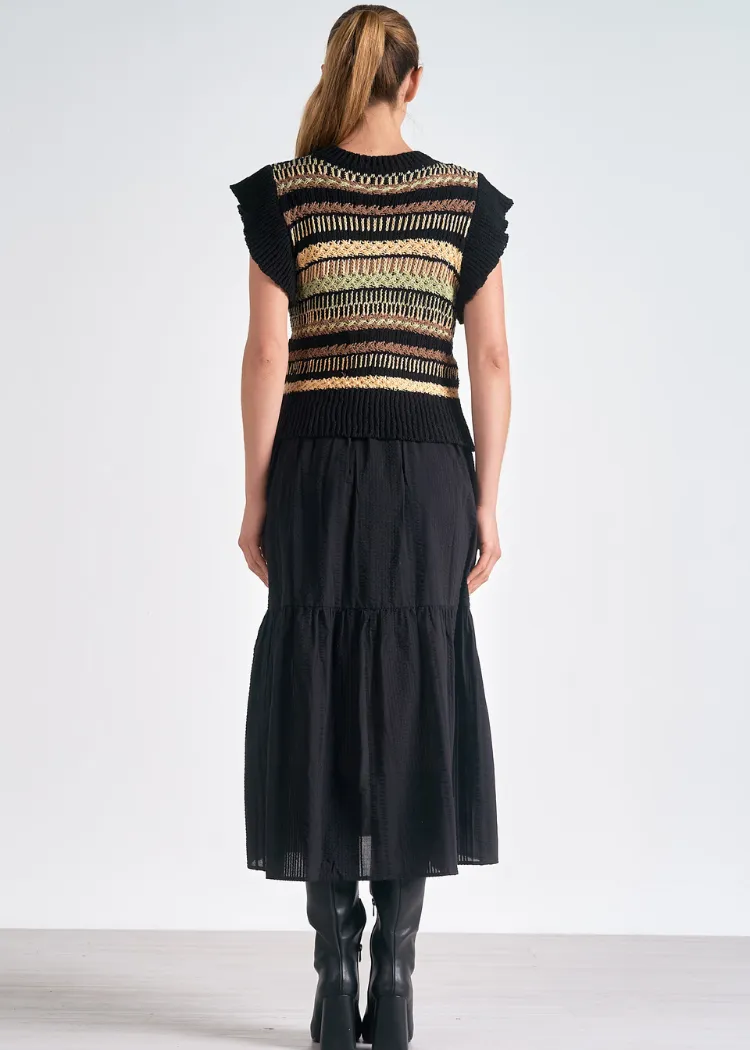 Elan Staci Midi Dress- Black
