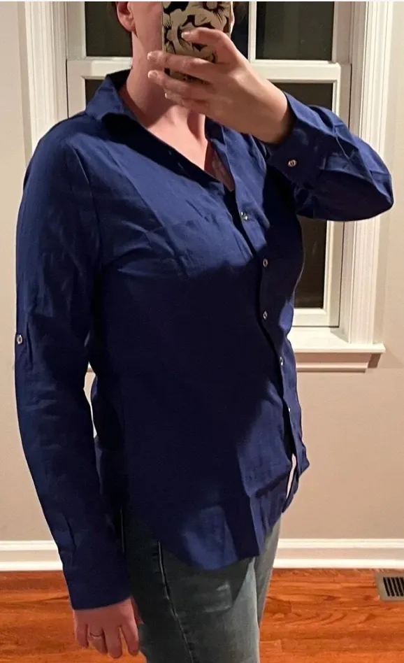 Formal Women's Roll Up Sleeve Button Up Shirt