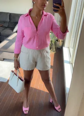 Formal Women's Roll Up Sleeve Button Up Shirt