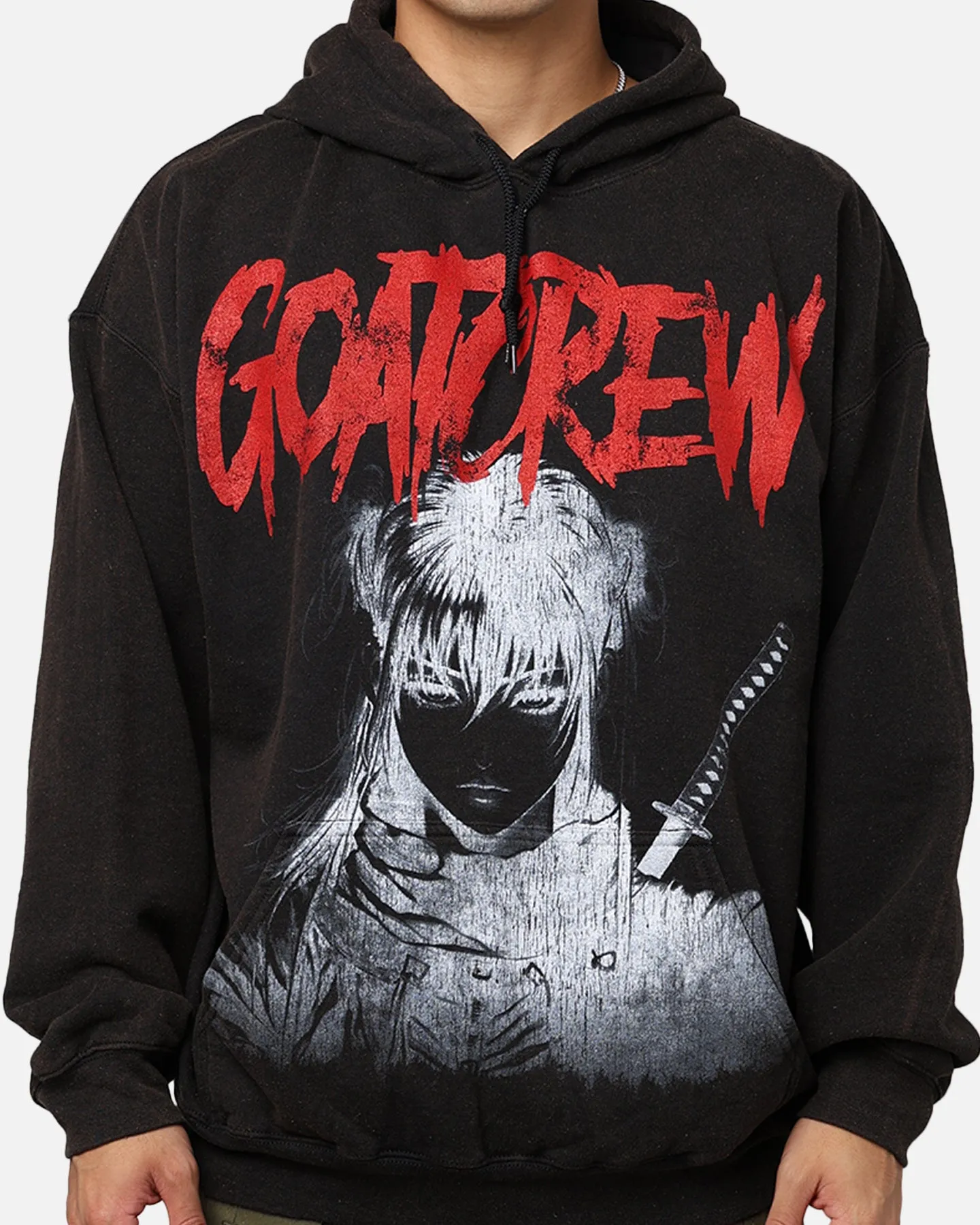 Goat Crew Crazed Vintage Hoodie Black Wash