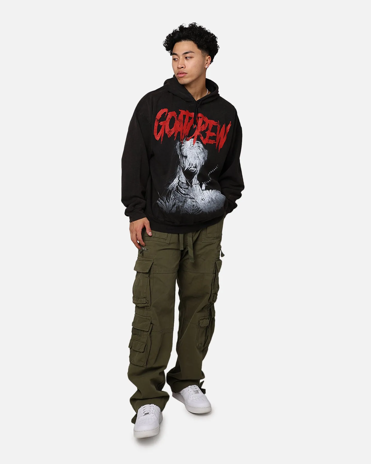 Goat Crew Crazed Vintage Hoodie Black Wash