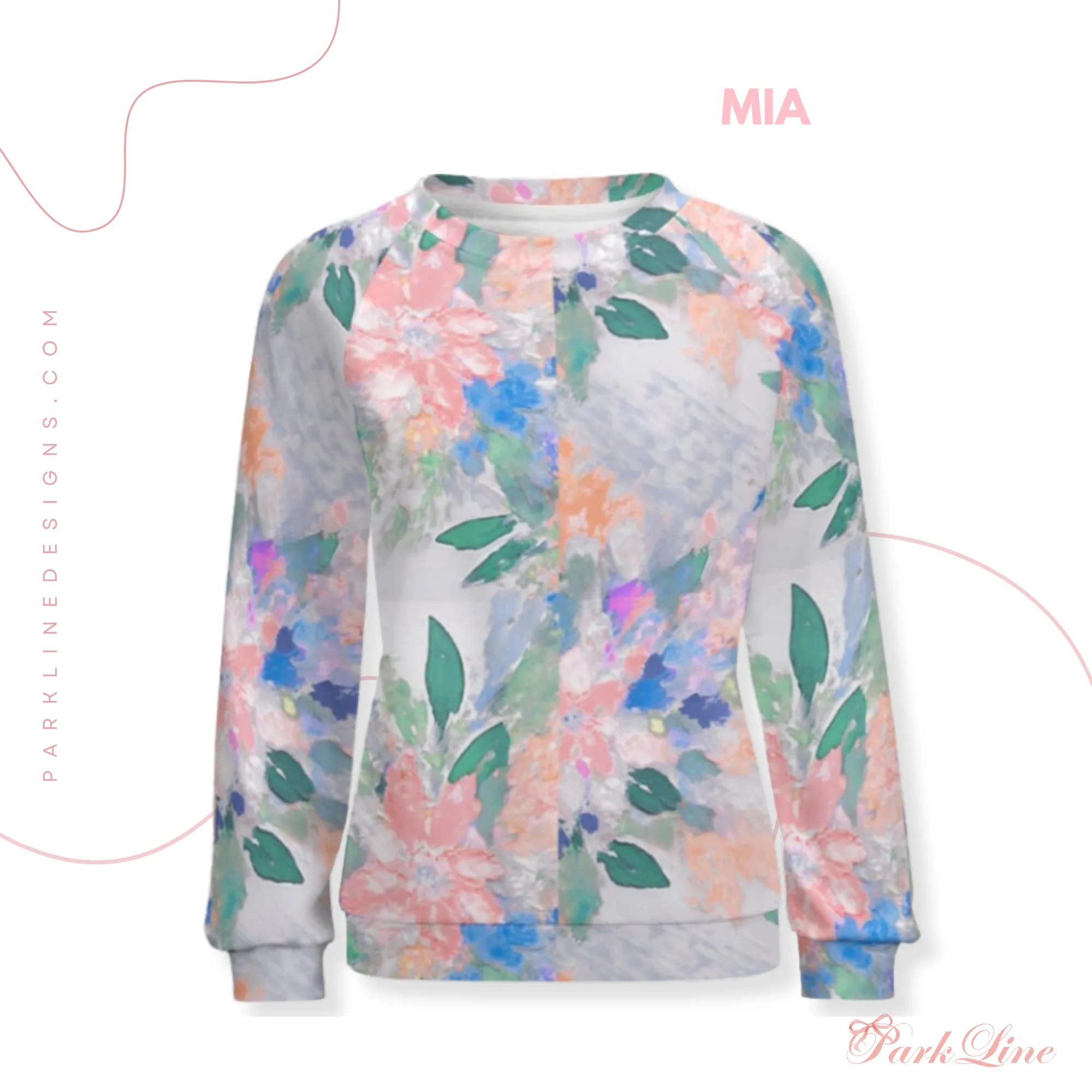Golden Florals | Women’s Raglan Sweatshirt | Cozy Autumn & Winter Crewneck