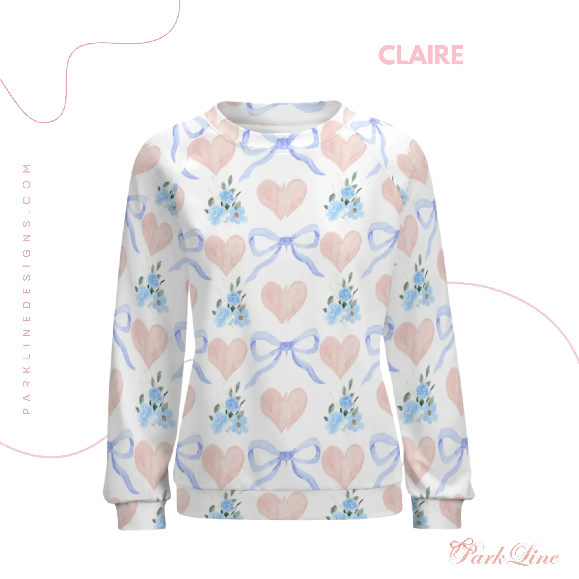 Golden Florals | Women’s Raglan Sweatshirt | Cozy Autumn & Winter Crewneck