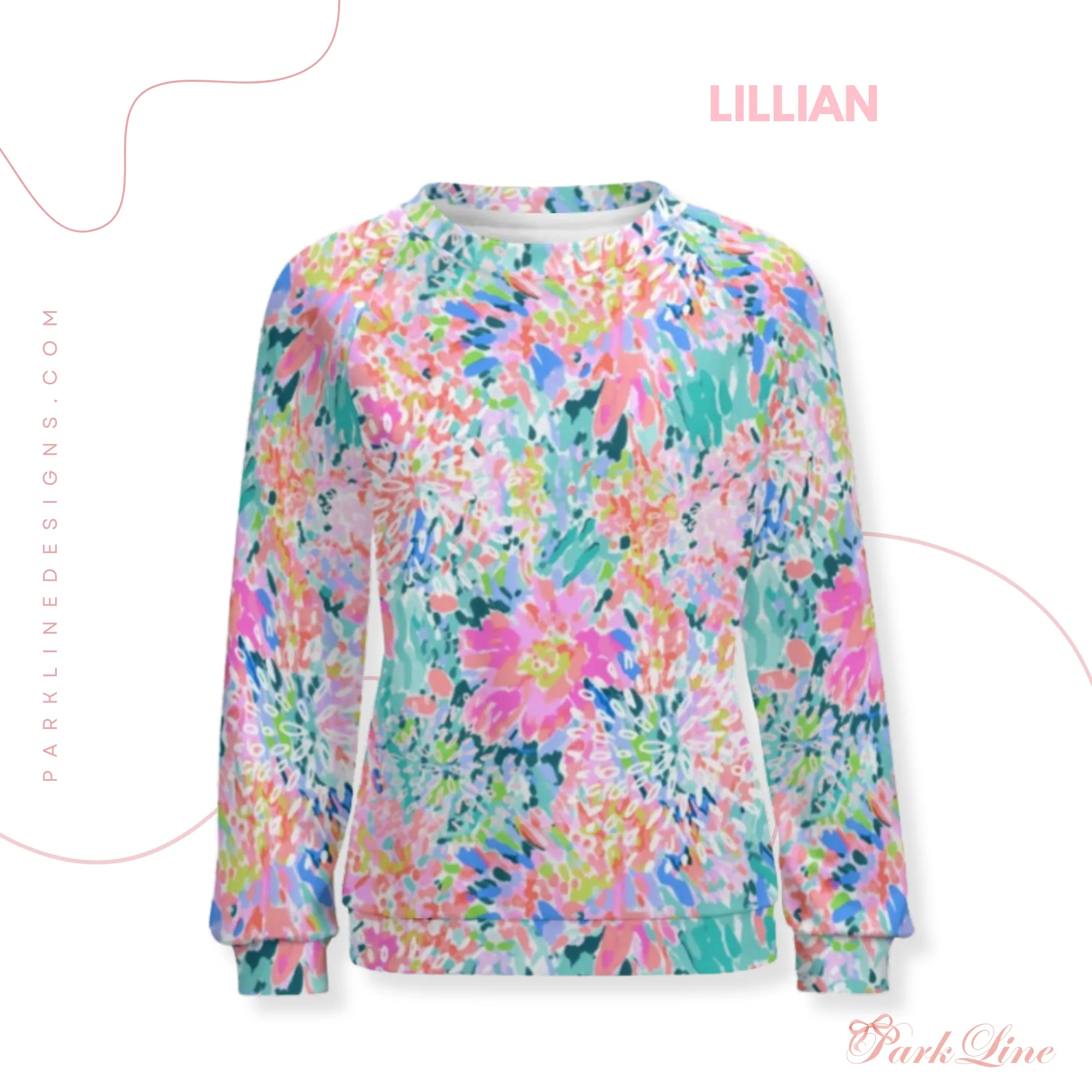 Golden Florals | Women’s Raglan Sweatshirt | Cozy Autumn & Winter Crewneck