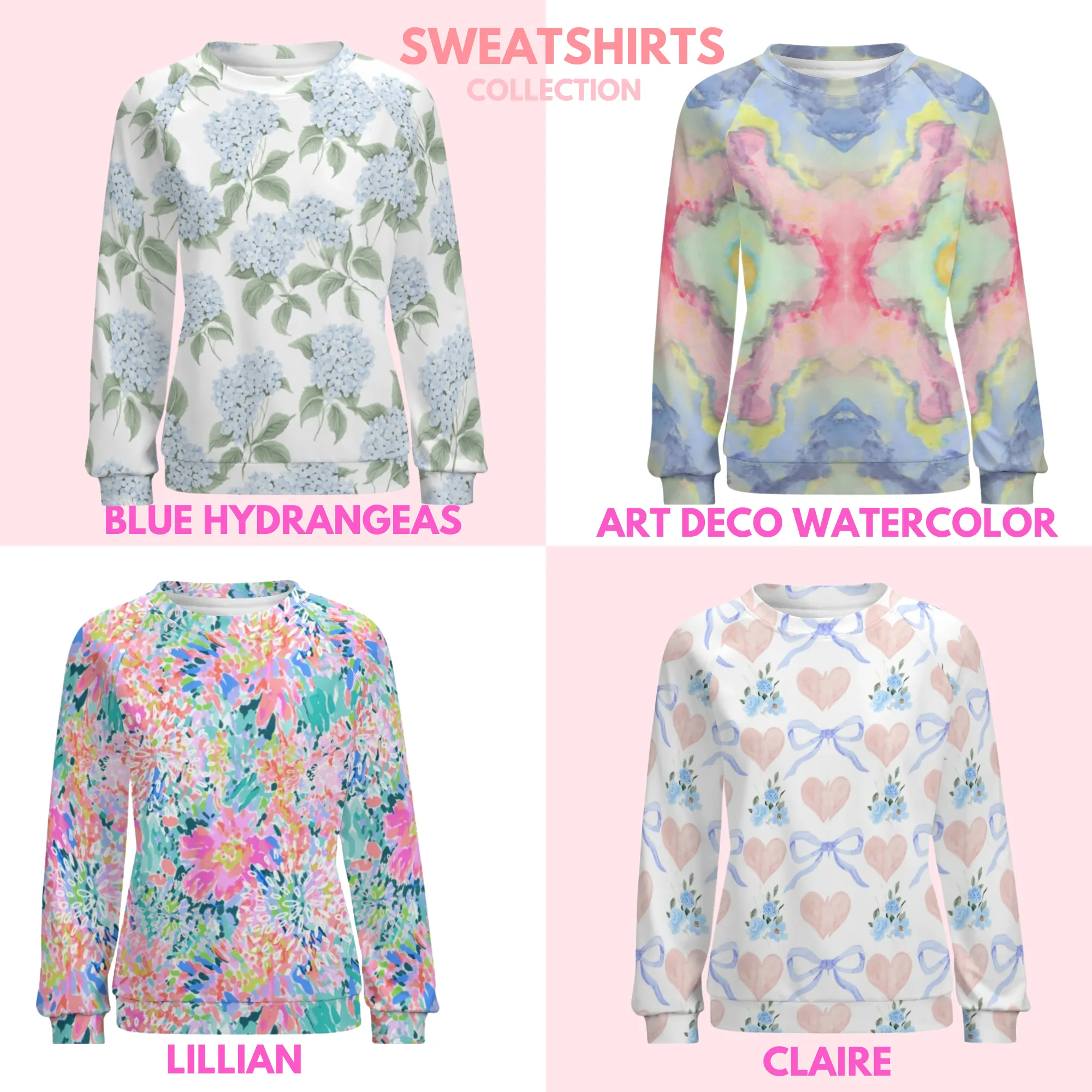Golden Florals | Women’s Raglan Sweatshirt | Cozy Autumn & Winter Crewneck