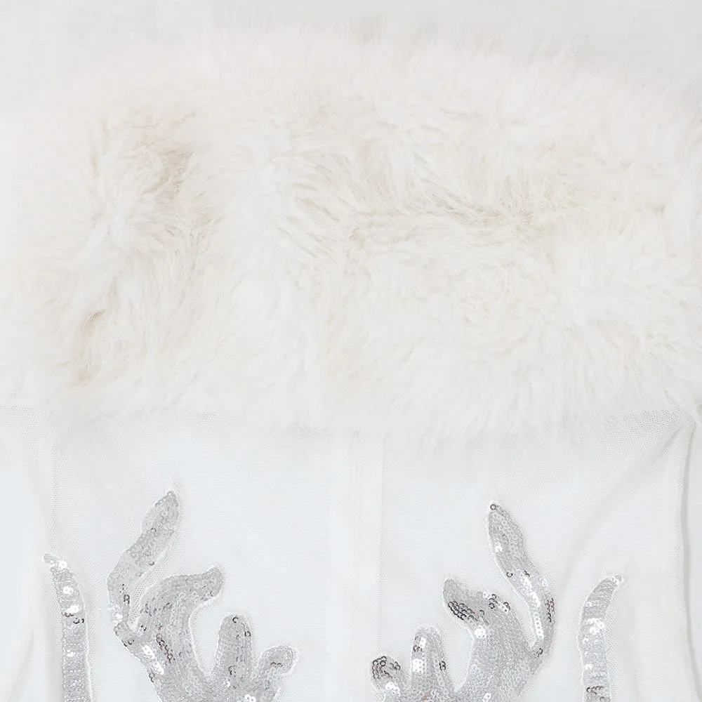 MALYBGG Trendy Furry Strapless Bodycon Dress 900565LY