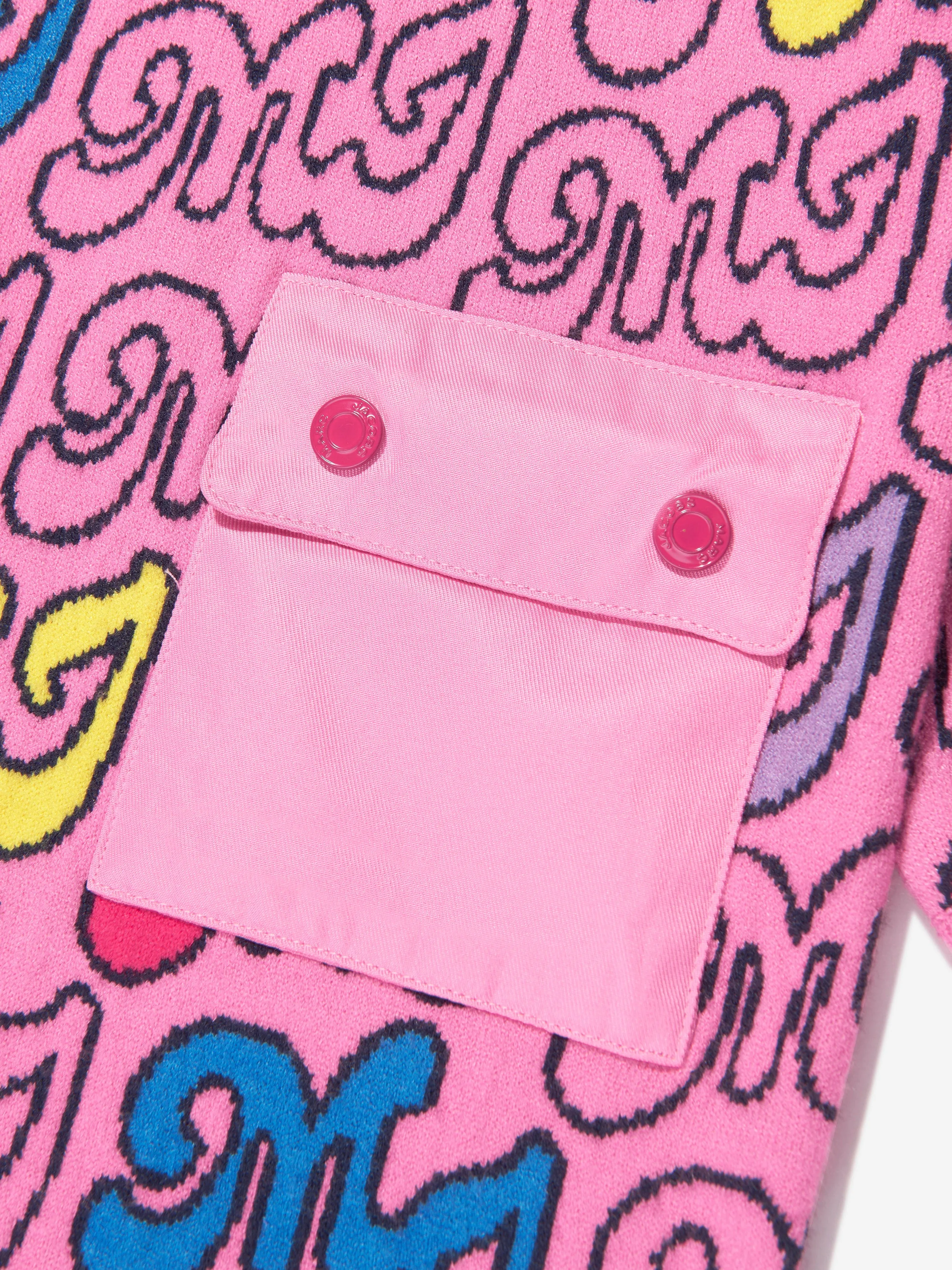 MARC JACOBS Girls Knitted Logo Dress in Pink