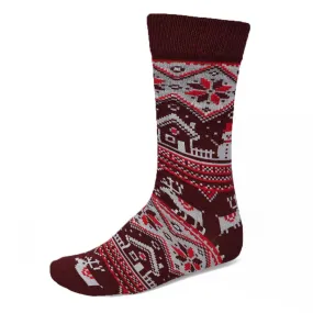 Men's Burgundy Winter Sweater Socks