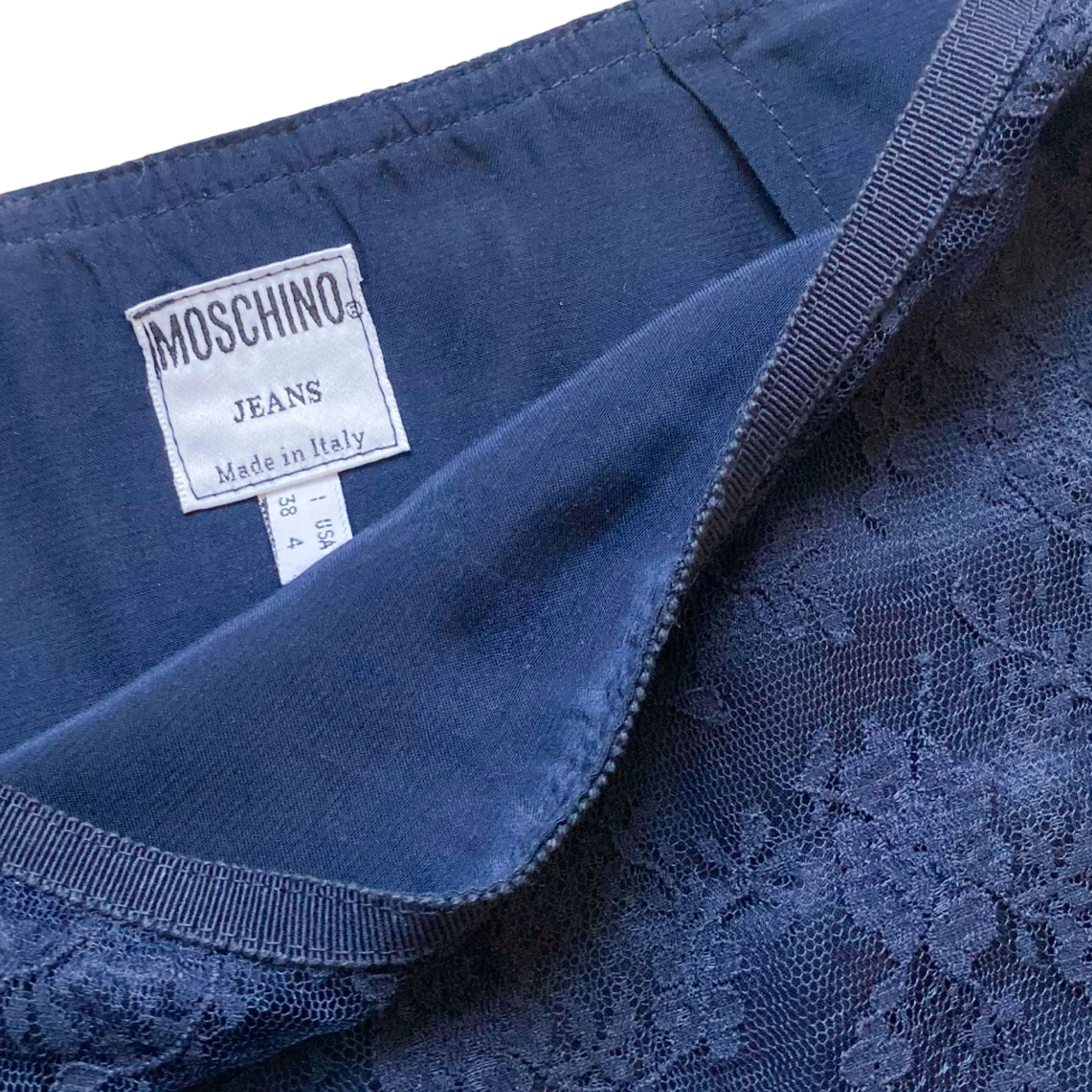 Moschino 90's lace pencil skirt