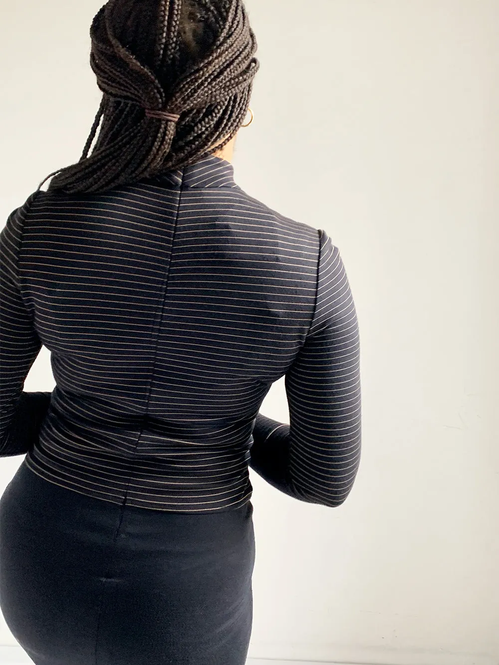 PS Black and Tan Striped Top Sweater Dress