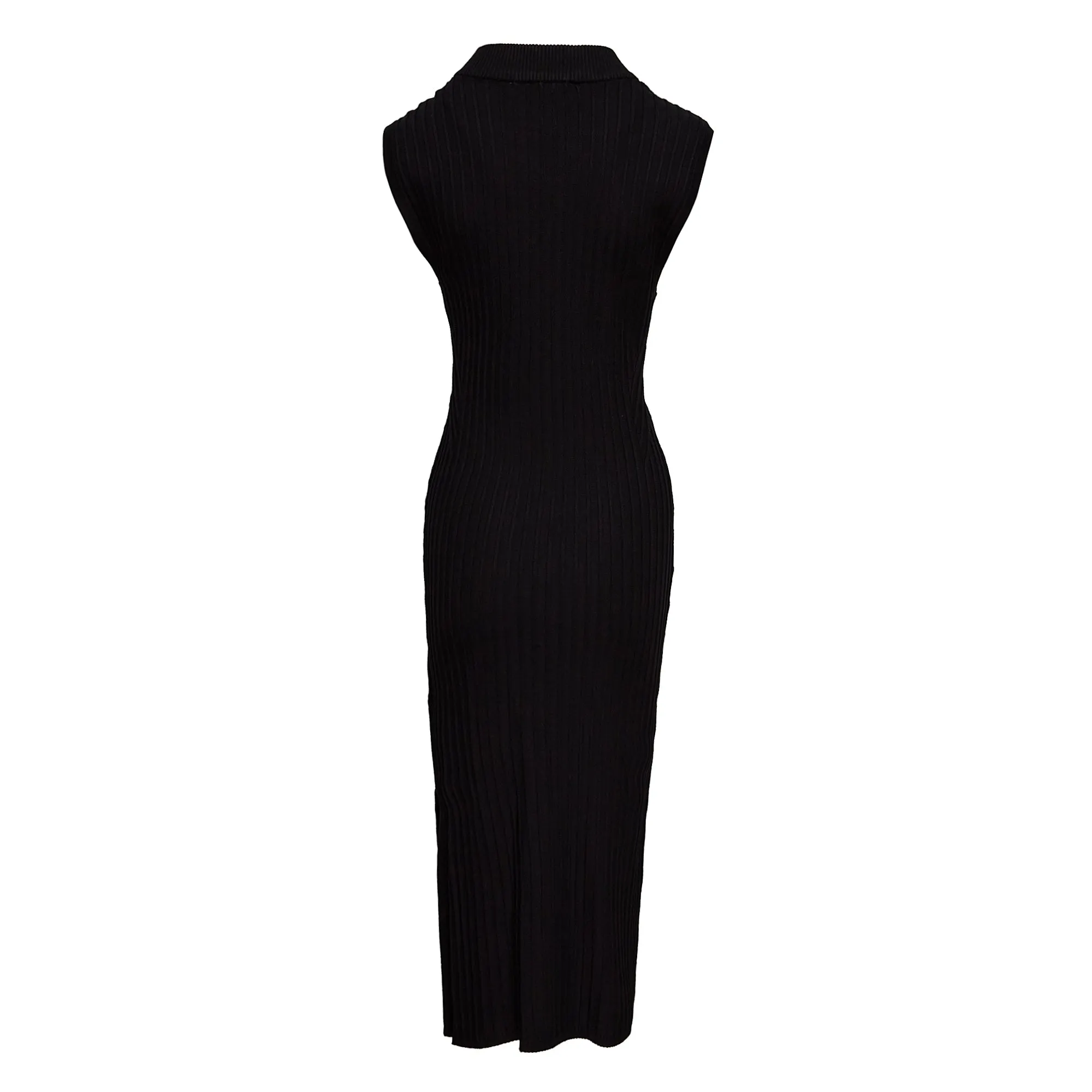 Spun Rayon Nylon V Neck Wide Dress